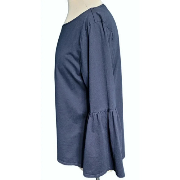 Banana Republic Navy Bell Sleeved Pullover Top Size Large - Picture 3 of 6